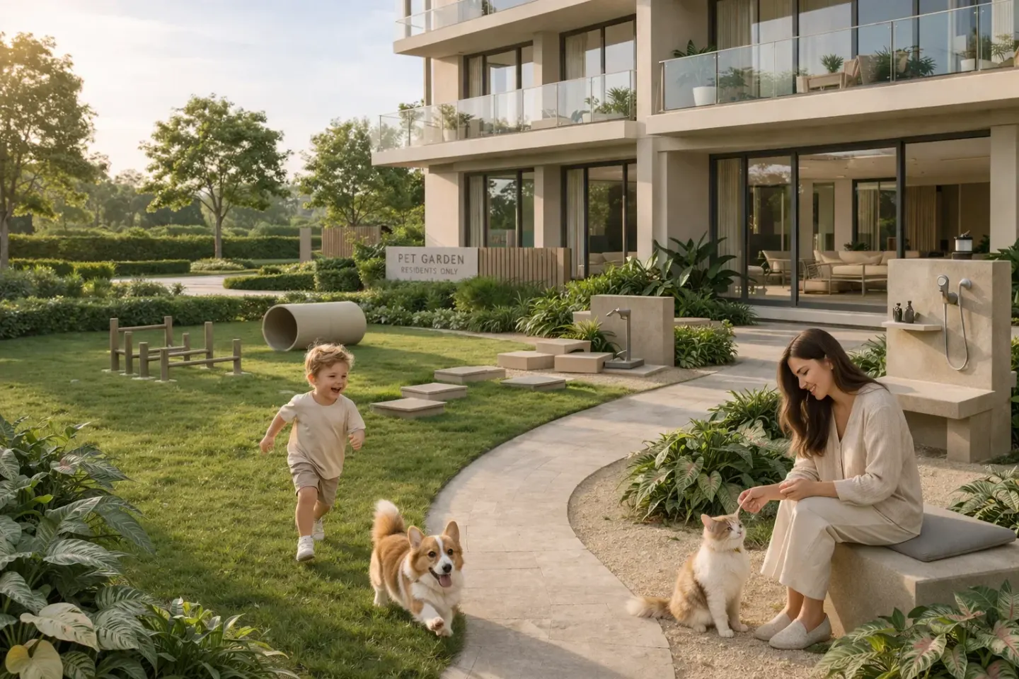 Dedicated pet-friendly lawn at SEA SKY by Sands