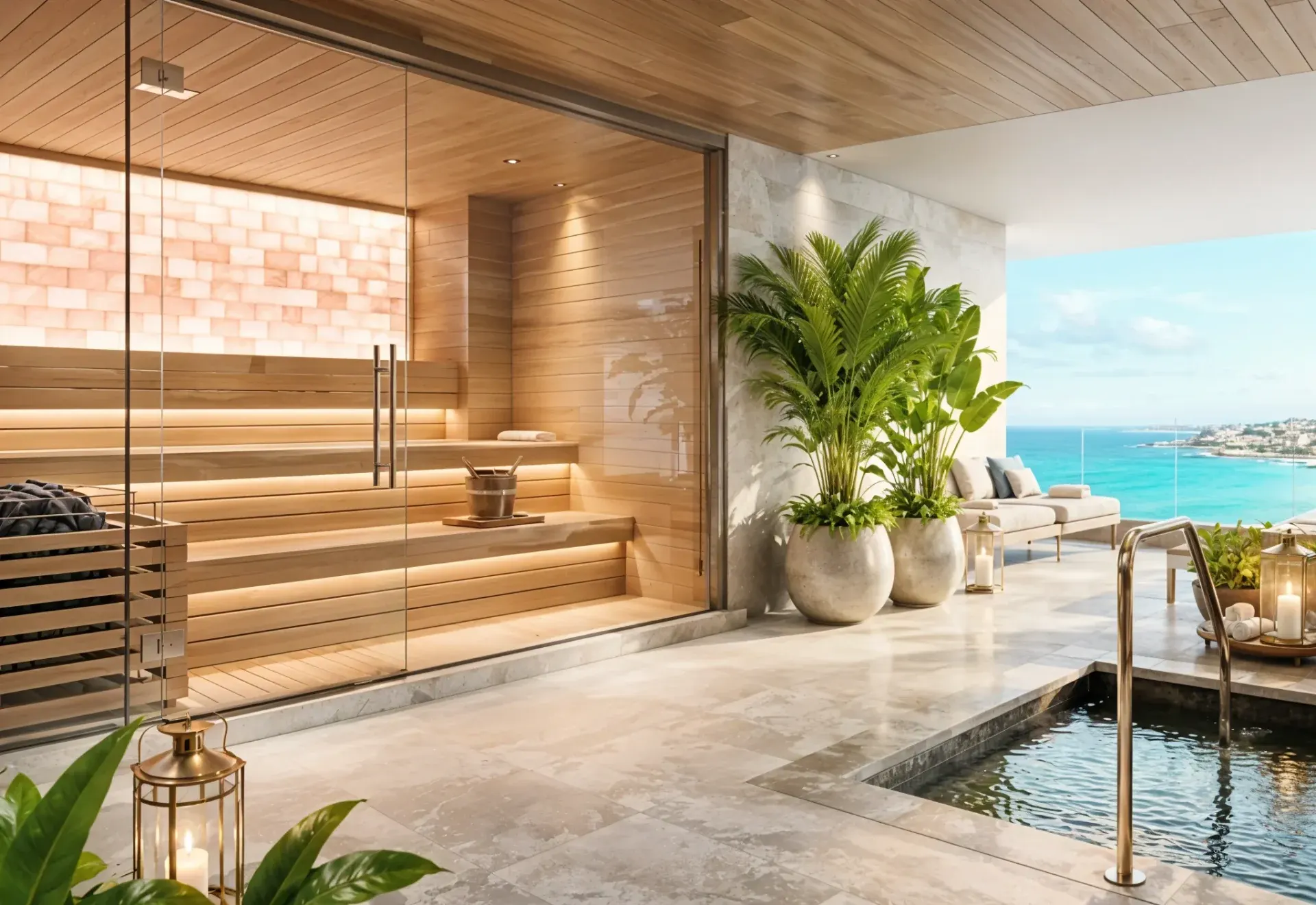 Sauna and cold plunge pool at SEA SKY by Sands