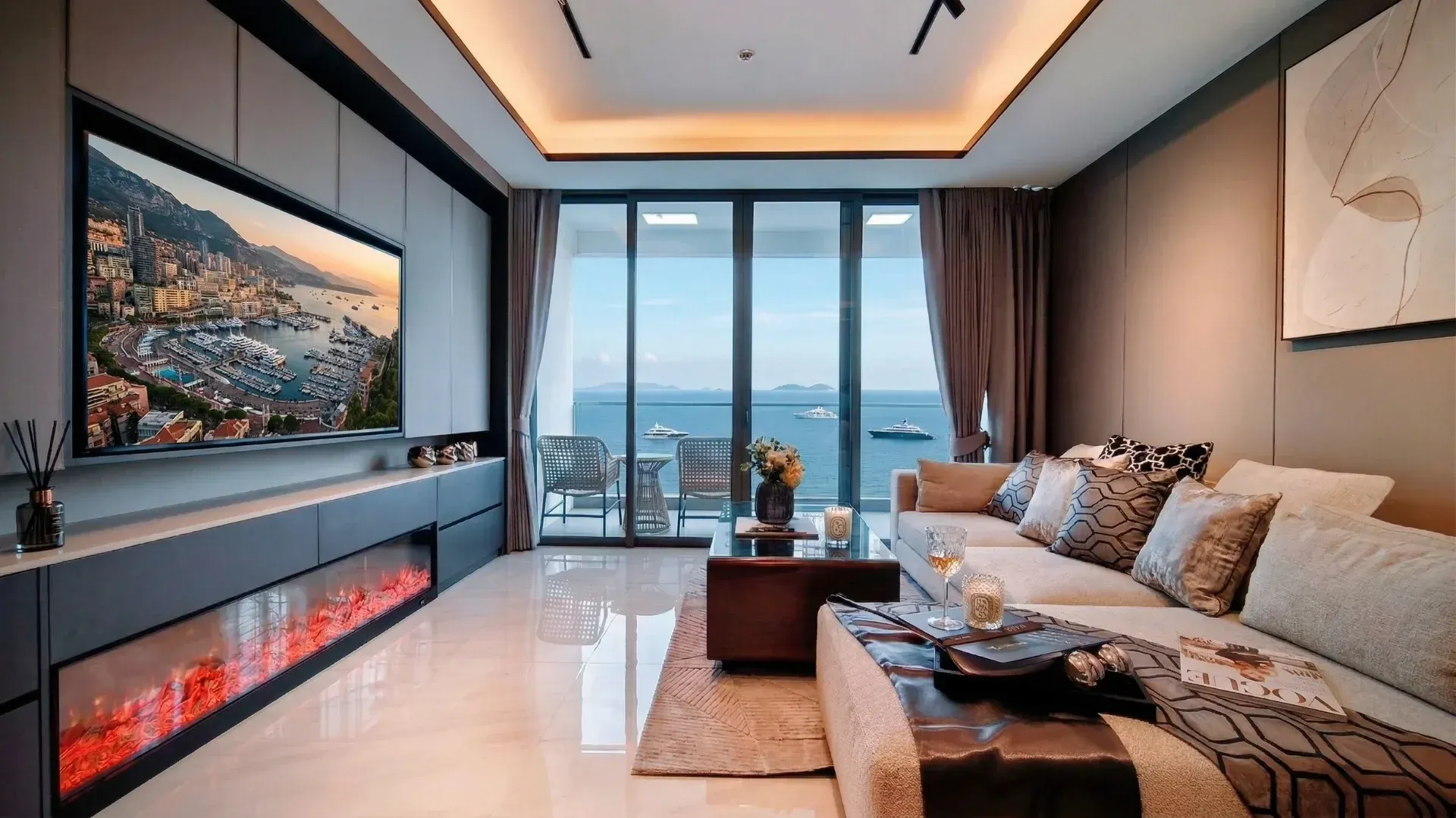Sunset over the sea beside the SEA SKY by Sands residences