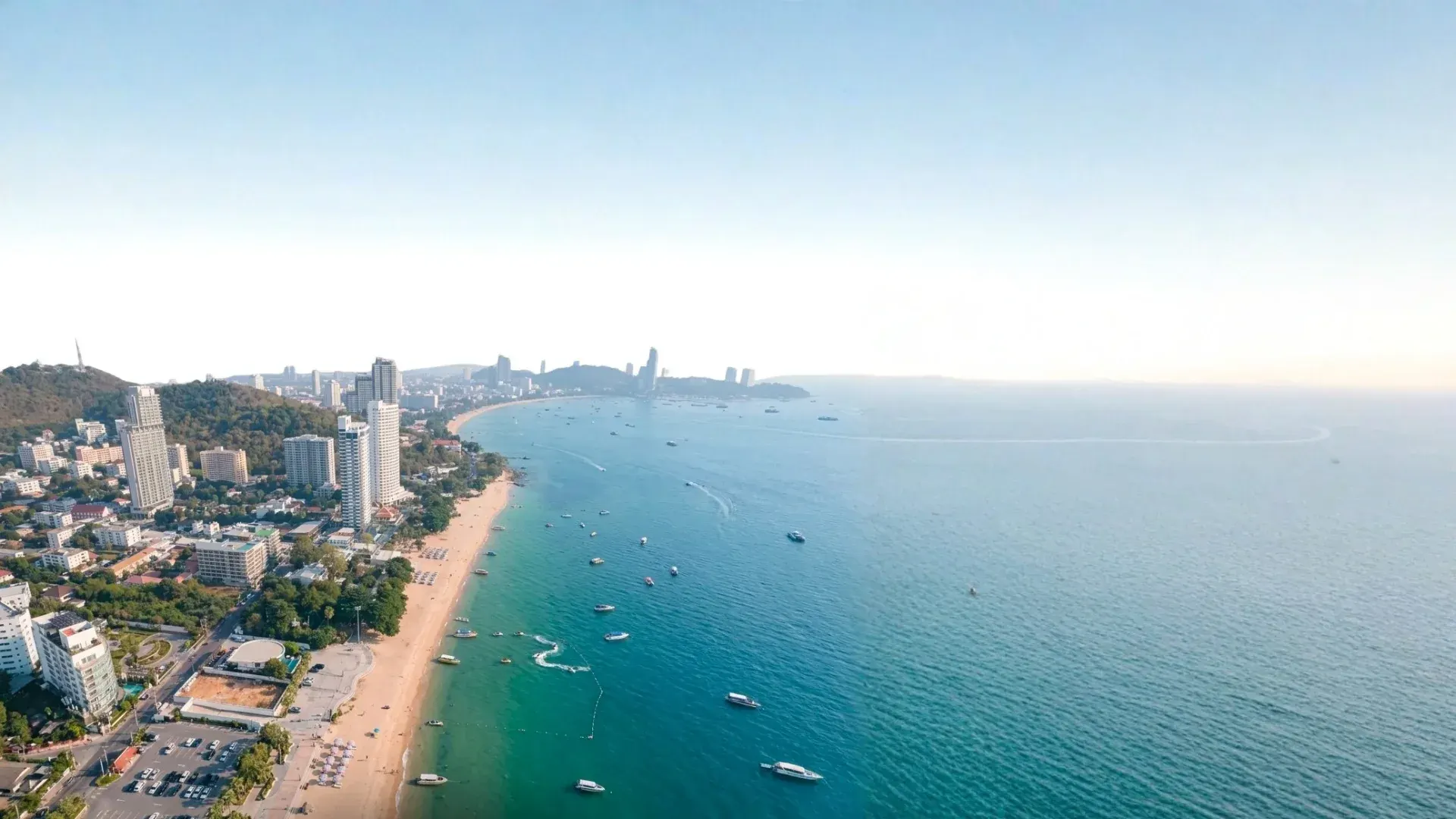 Aerial coastline view near SEA SKY by Sands